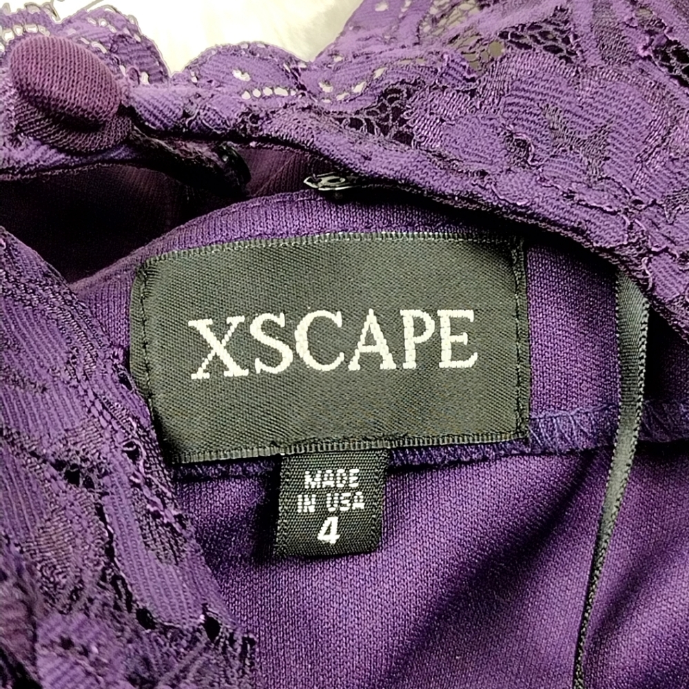Xscape Purple Lace Cocktail Dress - Picture 3 of 13